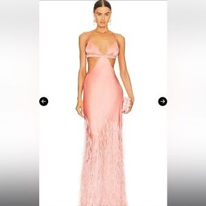 Cult Gaia Raisa Pink Feathered Dress